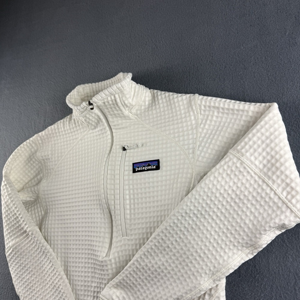 Patagonia Pullover Women's S White R1 Pullover 1/4 Zip Q Polartec Waffle Grid